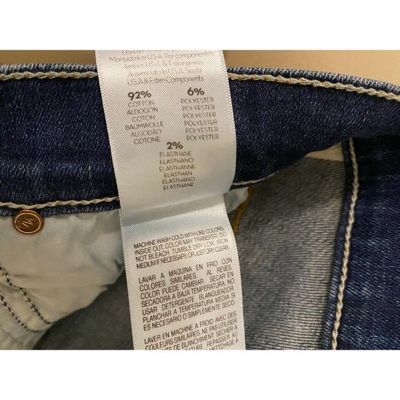 Mother Insider Crop Step Fray Jeans US 25 Not Rough Enough Blue Denim Raw Hem - Picture 13 of 14